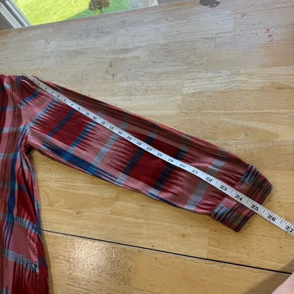 Anthropologie 11.1.Tylho Sao Paulo Plaid Pintuck Tunic Shirt Dress Medium FLAWED - Picture 12 of 12